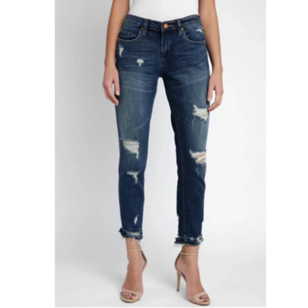 COPY - SOUTH MOON UNDER Cropped Girlfriend Jeans - Picture 2 of 15